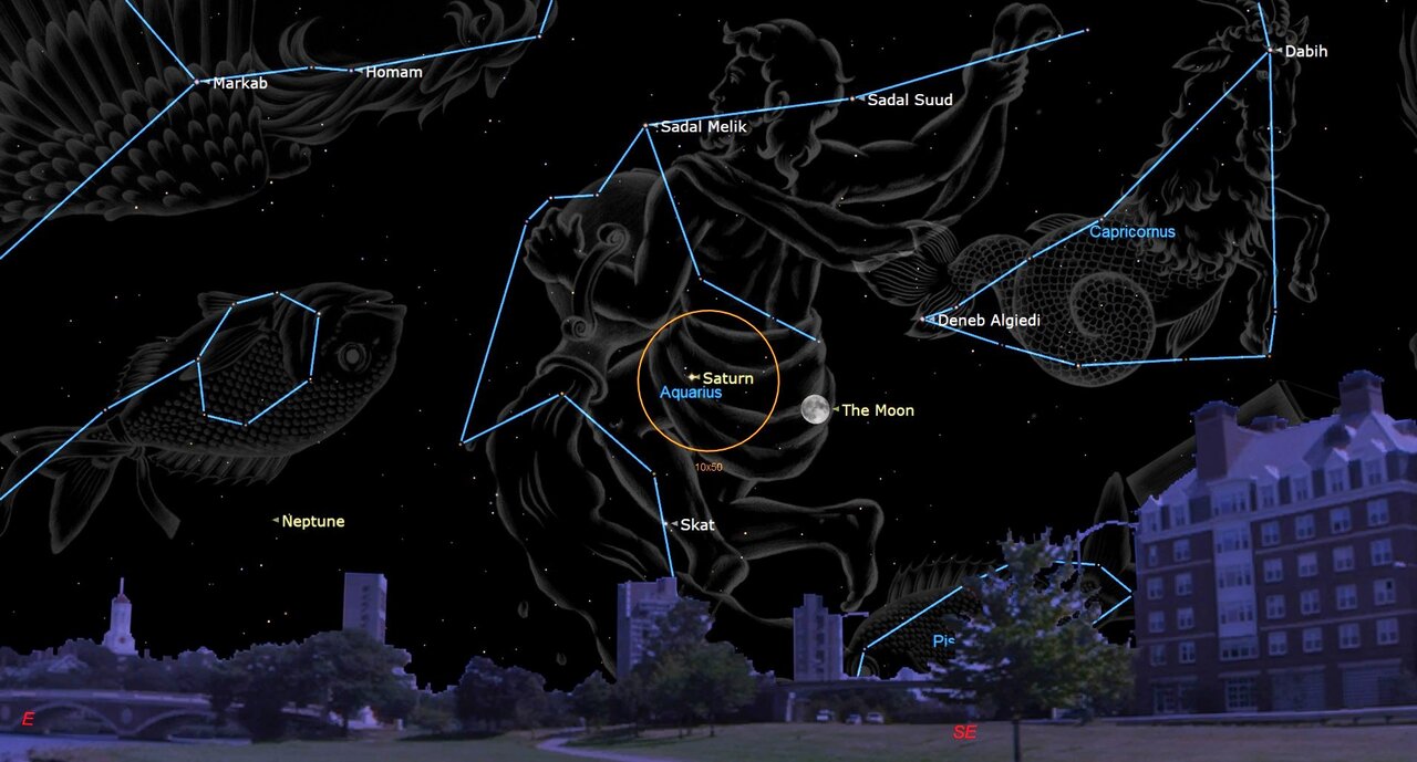 امشب به آسمان نگاه کنید؛ ماه و زحل و اجرام نجومی را از دست ندهید!/ عکس