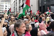 ببینید | تظاهرات گسترده مقابل مقر اتحادیه اروپا در بروکسل در حمایت از غزه