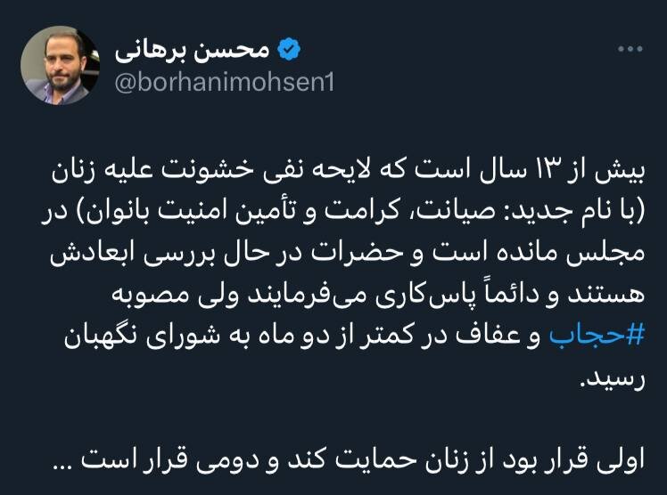 انتقاد یک حقوقدان: لایحه نفی خشونت علیه زنان ۱۳ سال در مجلس مانده و لایحه حجاب ۲ ماهه به شورای نگهبان رسید
