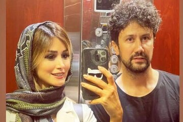 عکس | استایل زمستانی شاهرخ استخری و همسرش در قلب تهران!