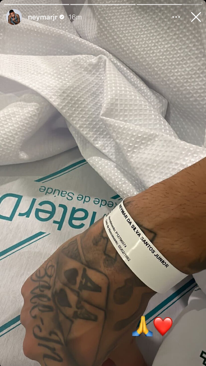 عکس| استوری نیمار در بیمارستان پیش از عمل جراحی