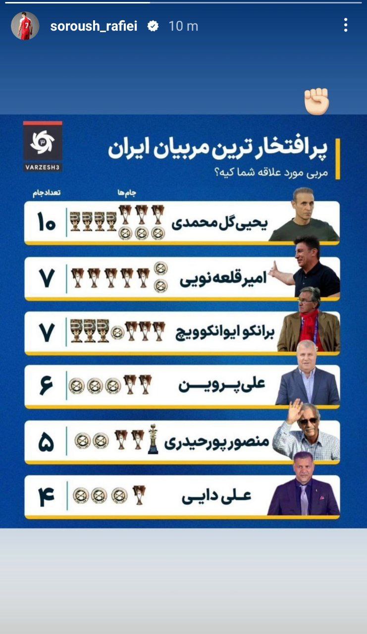 عکس| حمایت کنایهآمیز سروزش از یحیی!