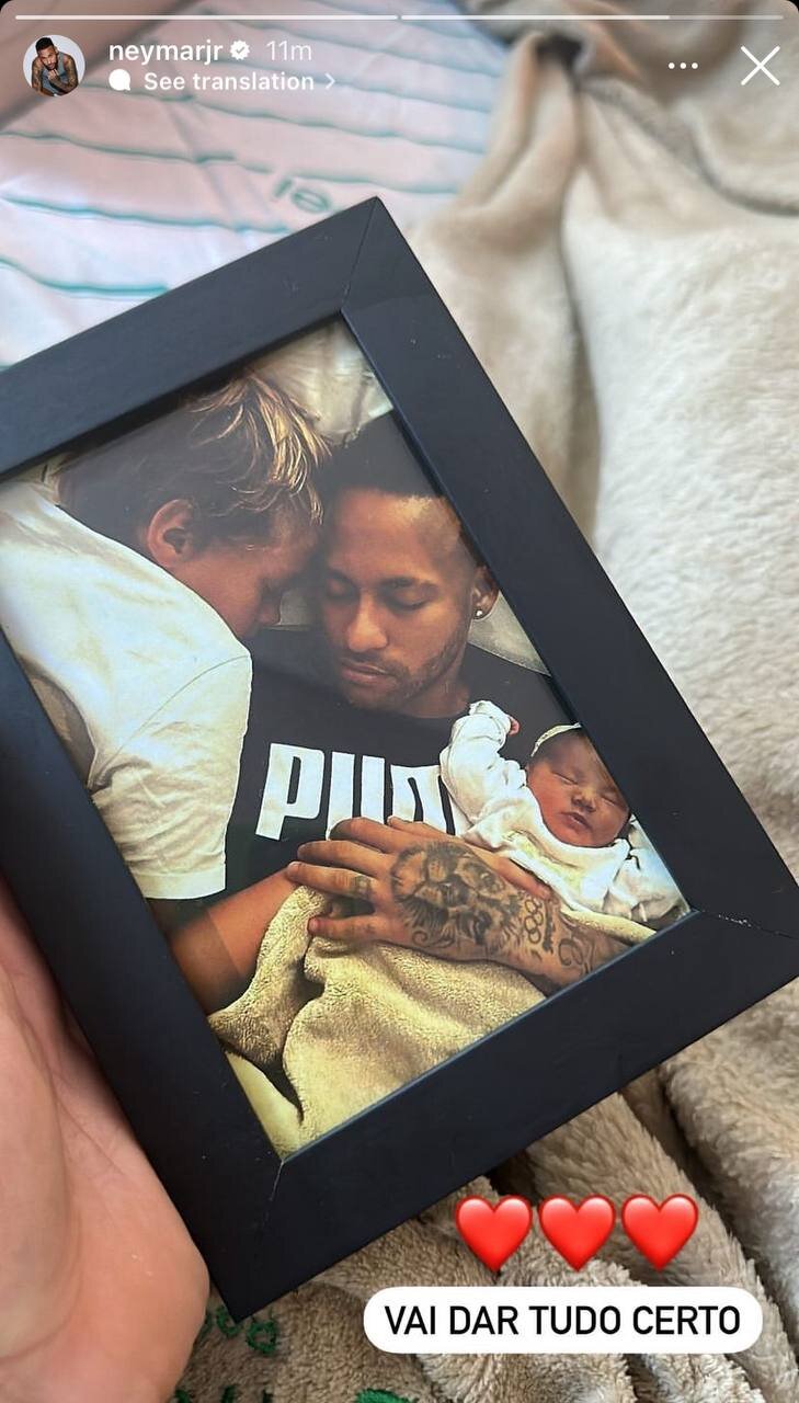 عکس| استوری احساسی نیمار پس از عمل سخت