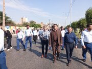 حضور کارکنان مخابرات منطقه خوزستان در راهپیمایی ۱۳آبان