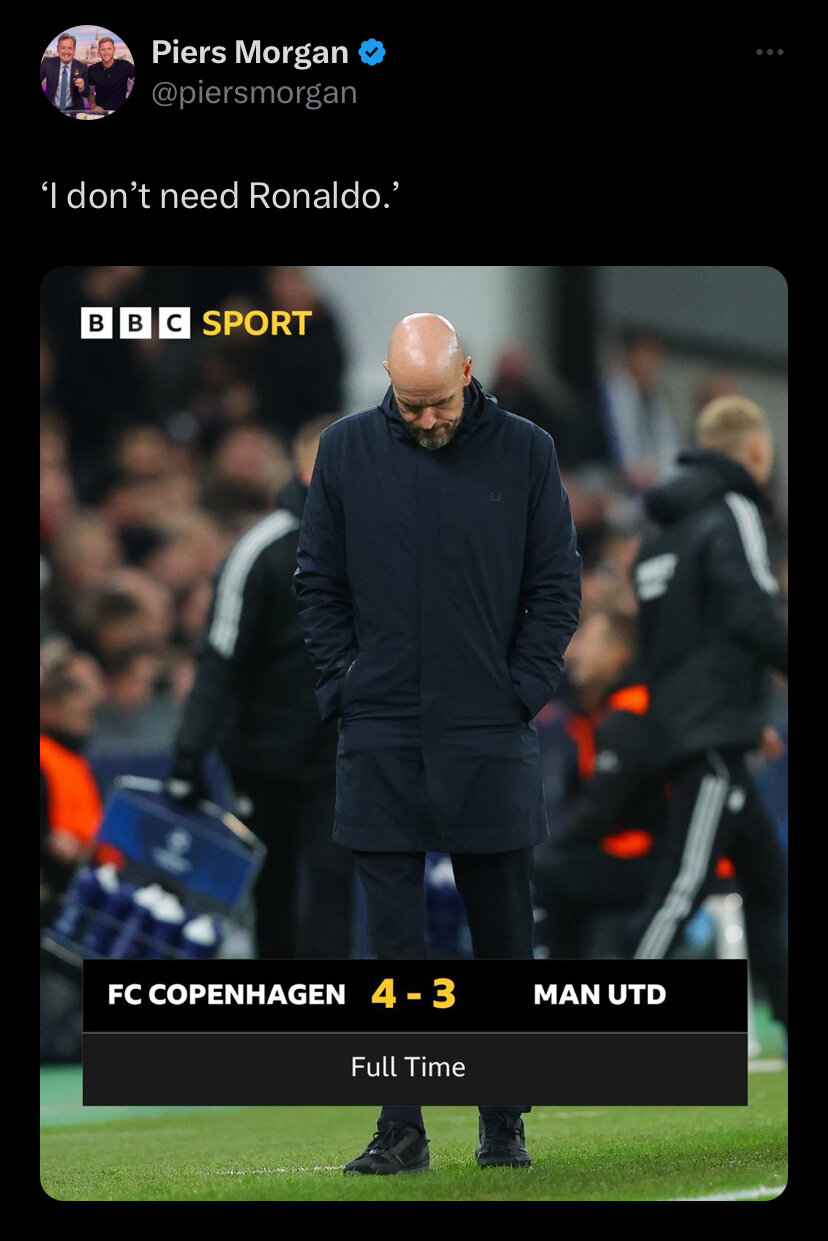 عکس| واکنش تمسخرآمیز دوست صمیمی رونالدو به شکست منچستریونایتد