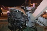 عکس | له شدن پژو پارس؛ تصادف چند خودرو در اتوبان تهران - کرج بعد از گرمدره