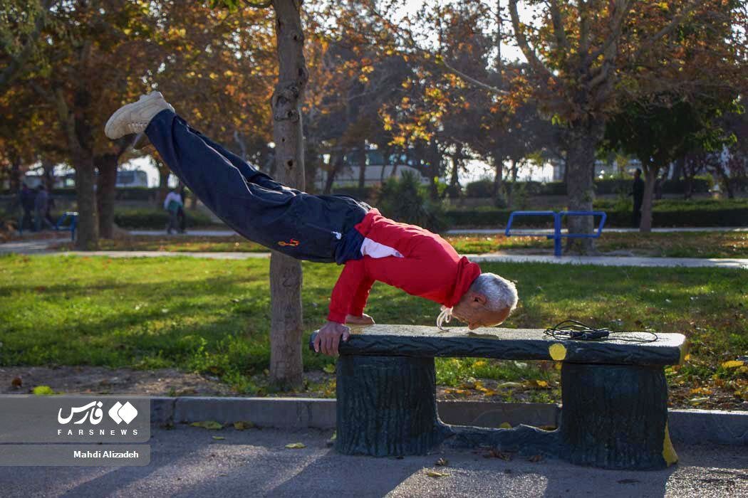 تصویر حیرتانگیز از ورزش صبحگاهی یک مرد میانسال در بجنورد