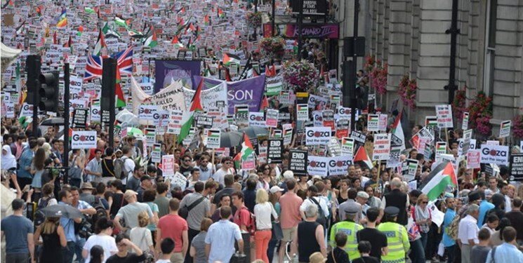 ببینید | حمایت قاطع کودکان از فلسطین در راه‌پیمایی بزرگ لندن