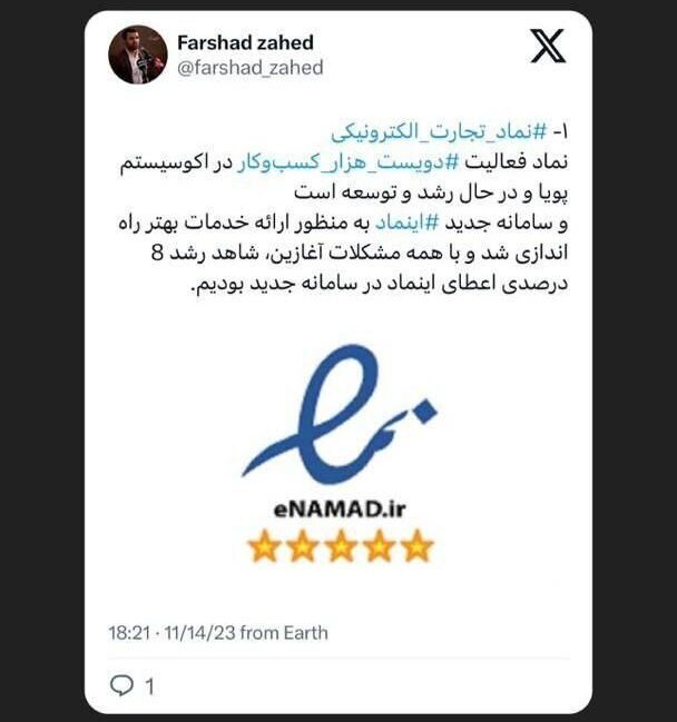 رشد ۸ درصدی اعطای اینماد در سامانه جدید