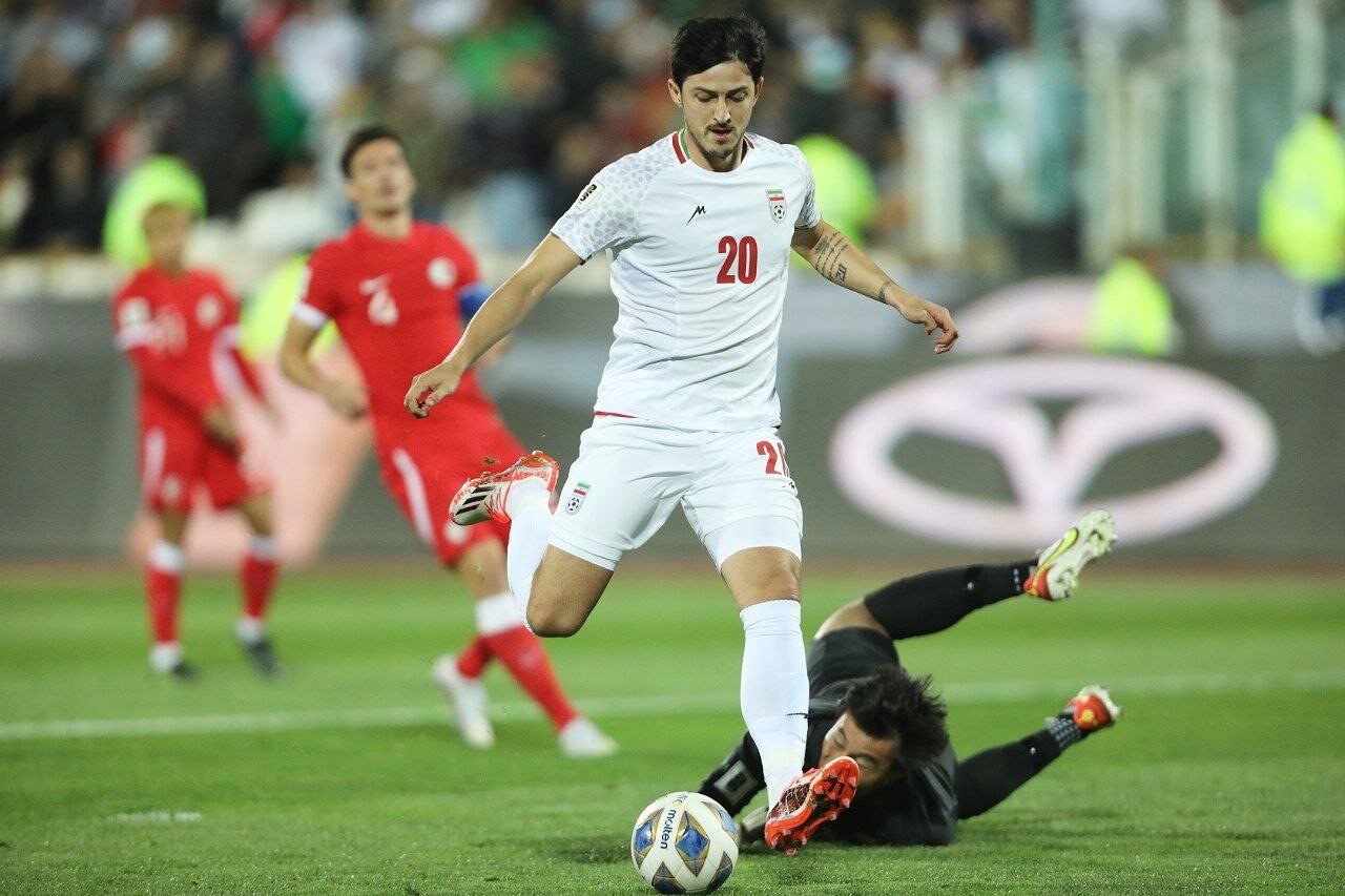 ببینید | شادی گل سردار آزمون پس از به ثمر رساندن گل چهارم تیم ملی ایران مقابل فلسطین