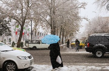 برف و باران همدان را فرا گرفت