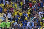 ببینید | کتک‌کاری شدید هواداران آرژانتین و برزیل در دیداری حیثیتی