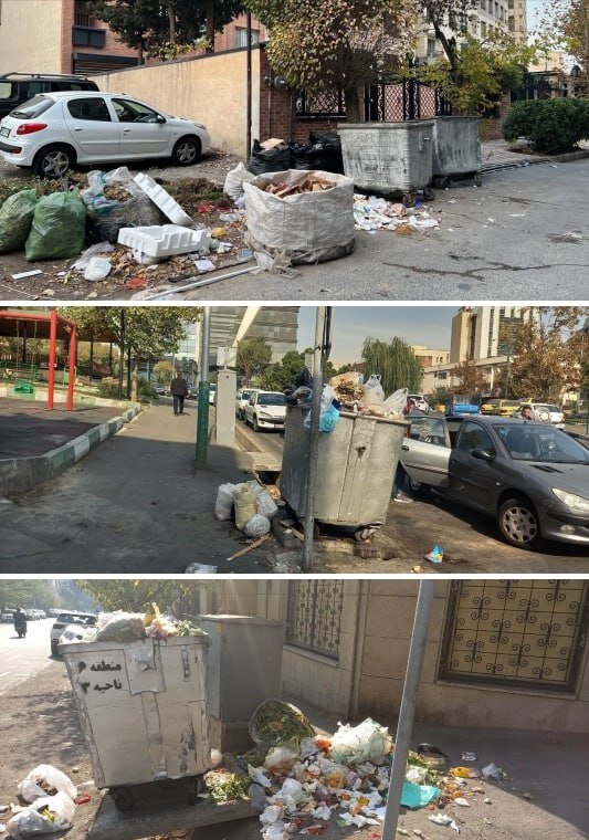 شهرداری چه میکند؟/ انتشار تصاویری از وضعیت زبالههای شهر تهران