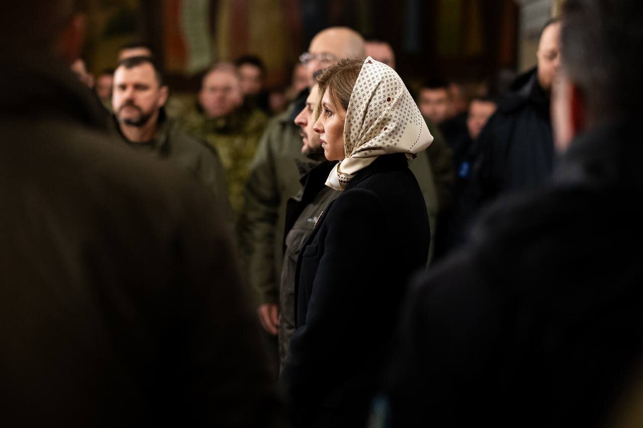 پوشش باحجاب همسر زلنسکی در یک مراسم یادبود/عکس