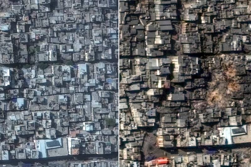 ببینید | غزه؛ قبل و بعد از حمله اسرائیل