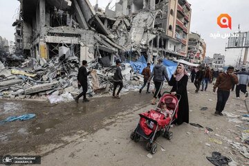 اوضاع در اردوگاه مهم فلسطینی ها در مرکز نوار غزه پس از آتش‌بس موقت