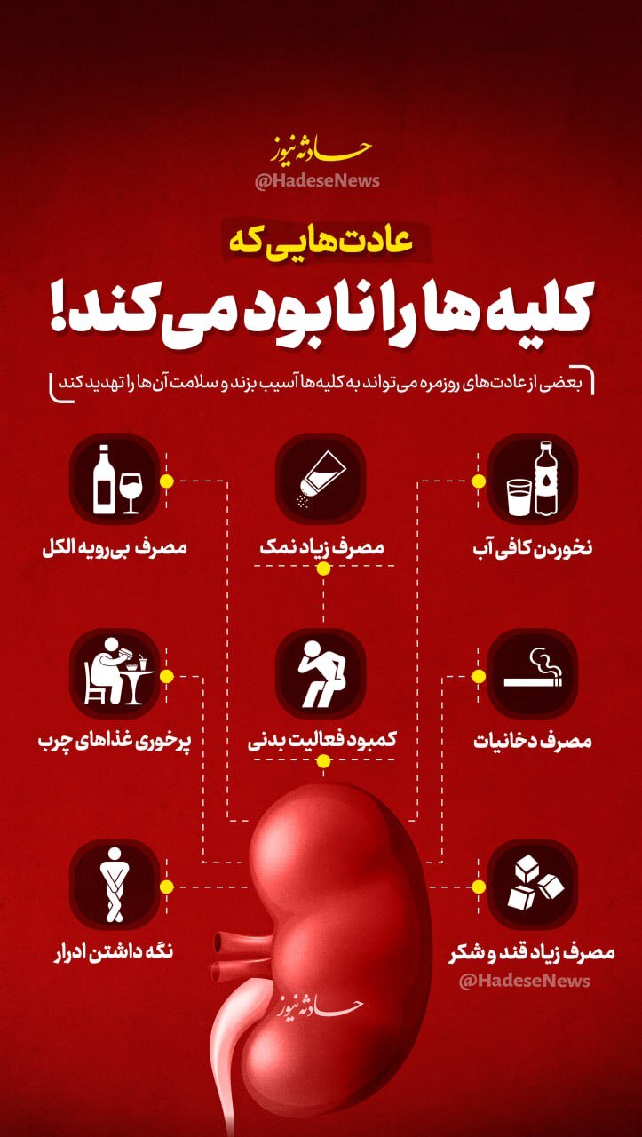  عادت‌هایی که کلیه‌ها را نابود می‌کند!