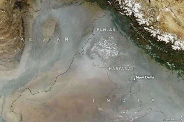 آلودگی وحشتناک هوا از نگاه ماهواره‌ ناسا/ عکس