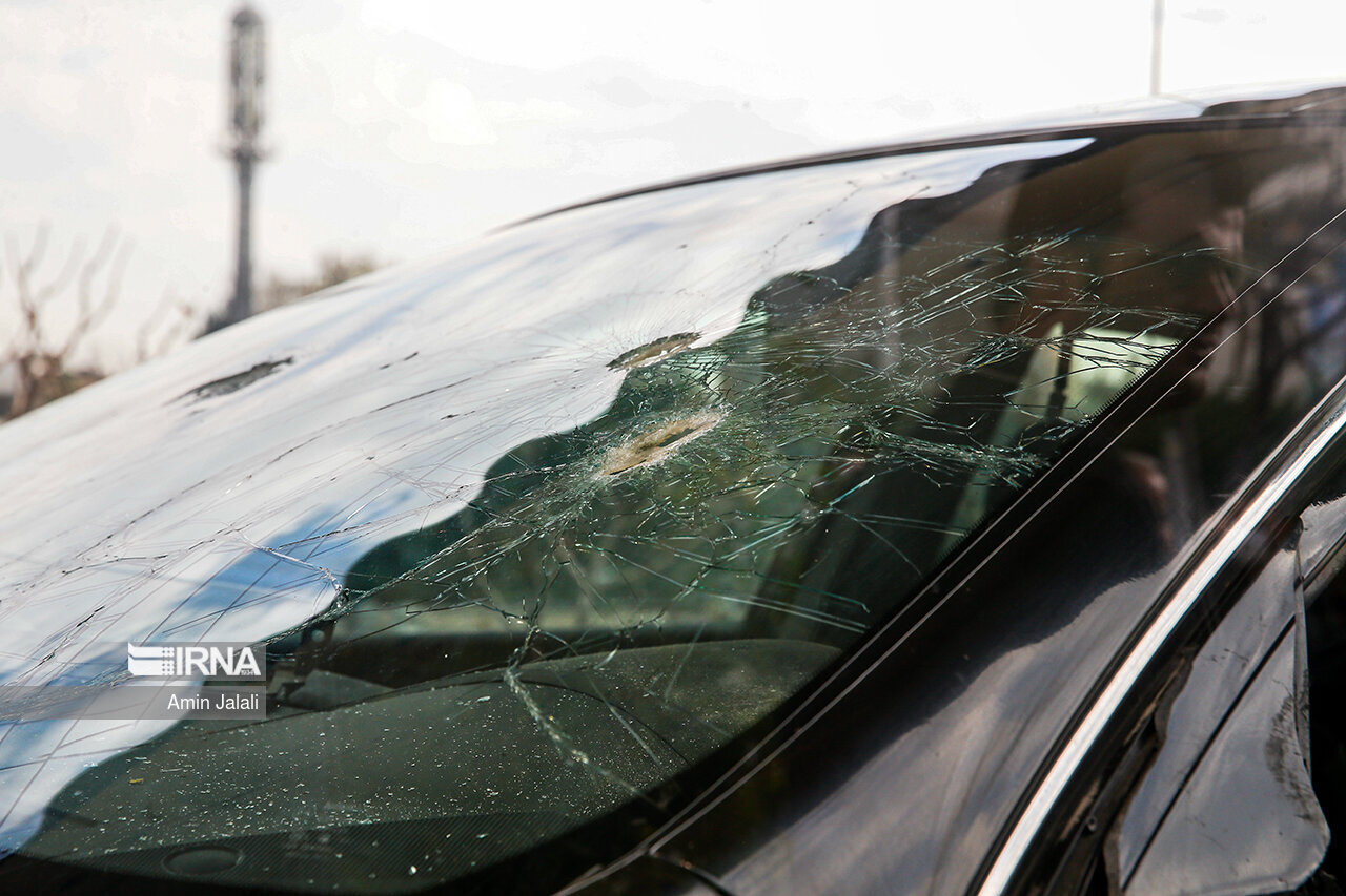 خودروی شهید فخریزاده در حمله تروریستی رونمایی شد+ تصاویر