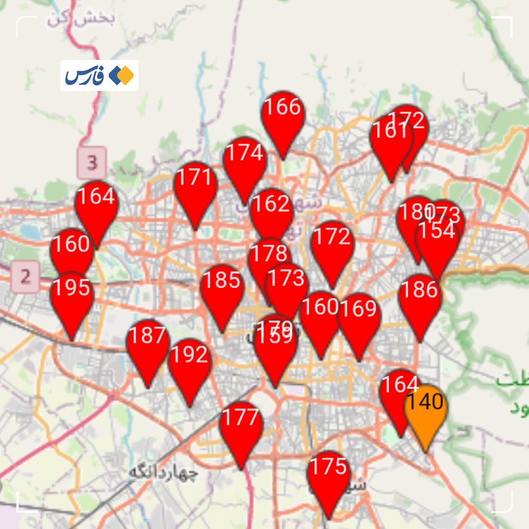 هوای این ۲ منطقه تهران در آستانه شرایط بنفش است/ عکس