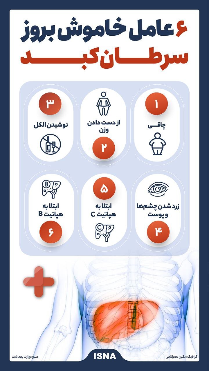 اینفوگرافیک | ۶ عامل خاموش بروز سرطان کبد