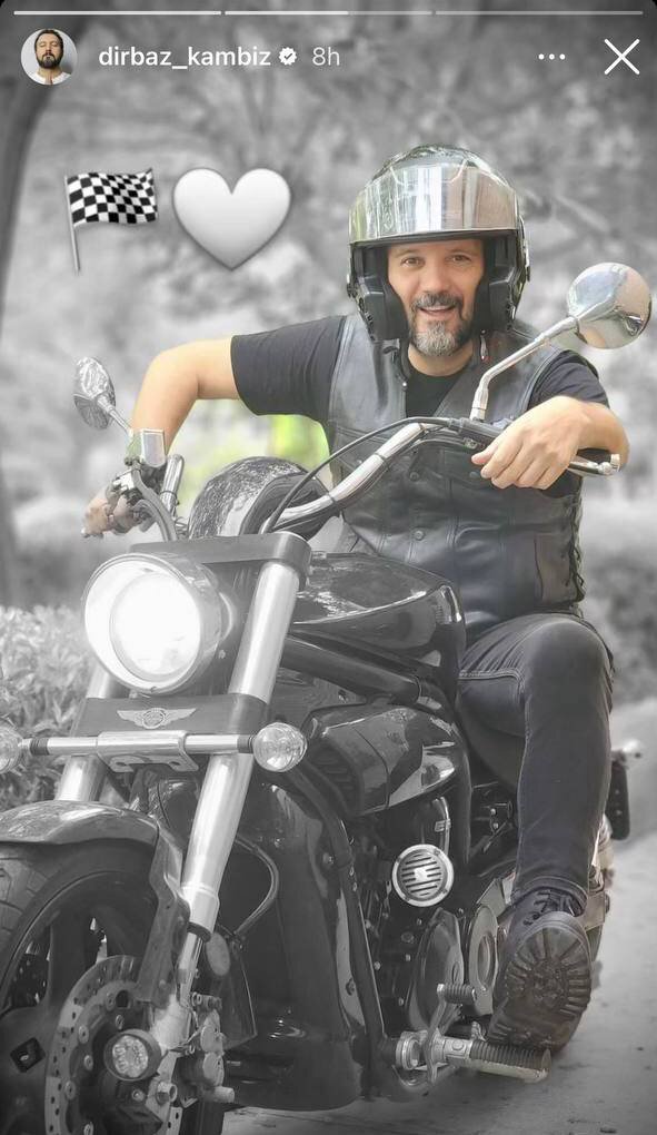 عکس | ژست آمریکایی کامبیز دیرباز پشت موتور هارلی دیویدسون