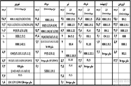 آخرین وضعیت سویههای درحال گردش کرونا در ایران