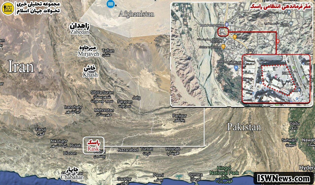 موقعیت مقر فرماندهی انتظامی راسک در حمله تروریستی را ببینید +عکس