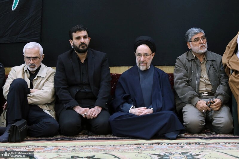 سیدمحمد خاتمی در مراسم عزاداری شهادت حضرت فاطمه(س)/ هادی خامنهای هم آمد+عکس