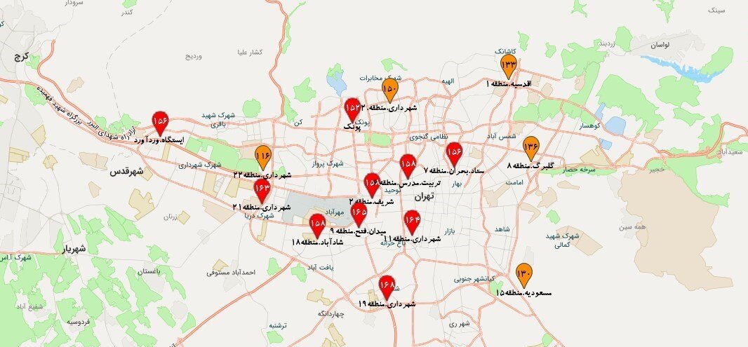 هوای تهران در آستانه قرمز شدن