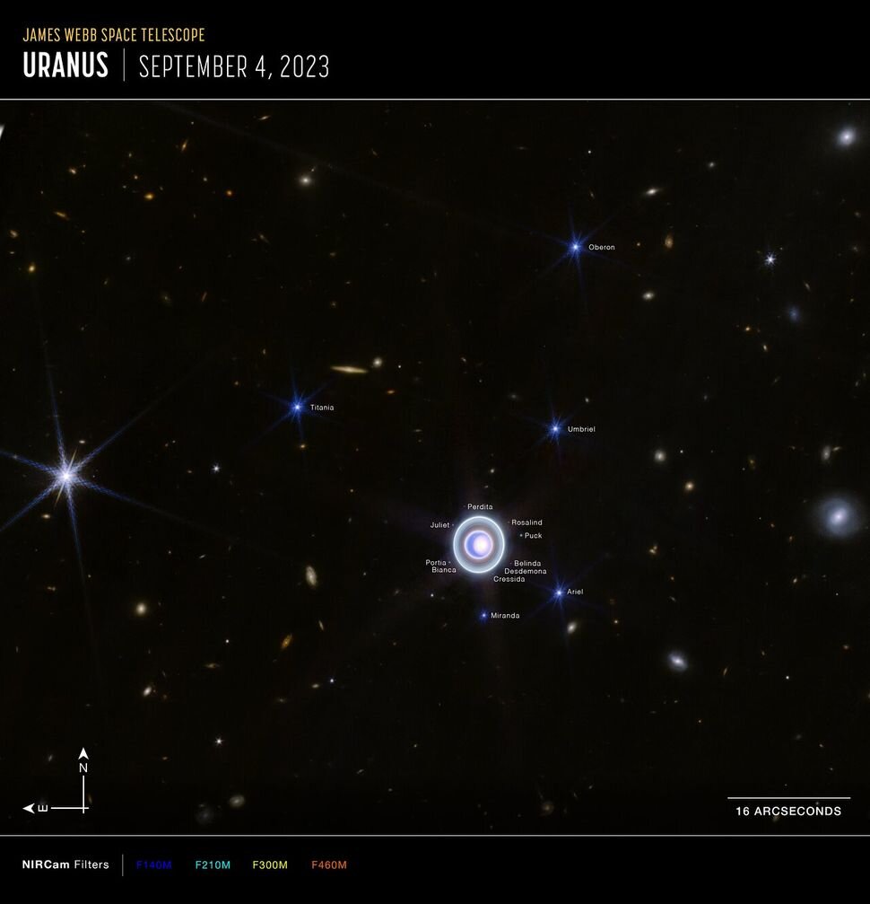اورانوس را هیچ وقت در این حالت ندیده‌اید/ حلقه‌های درخشان از نگاه جیمز وب/ عکس