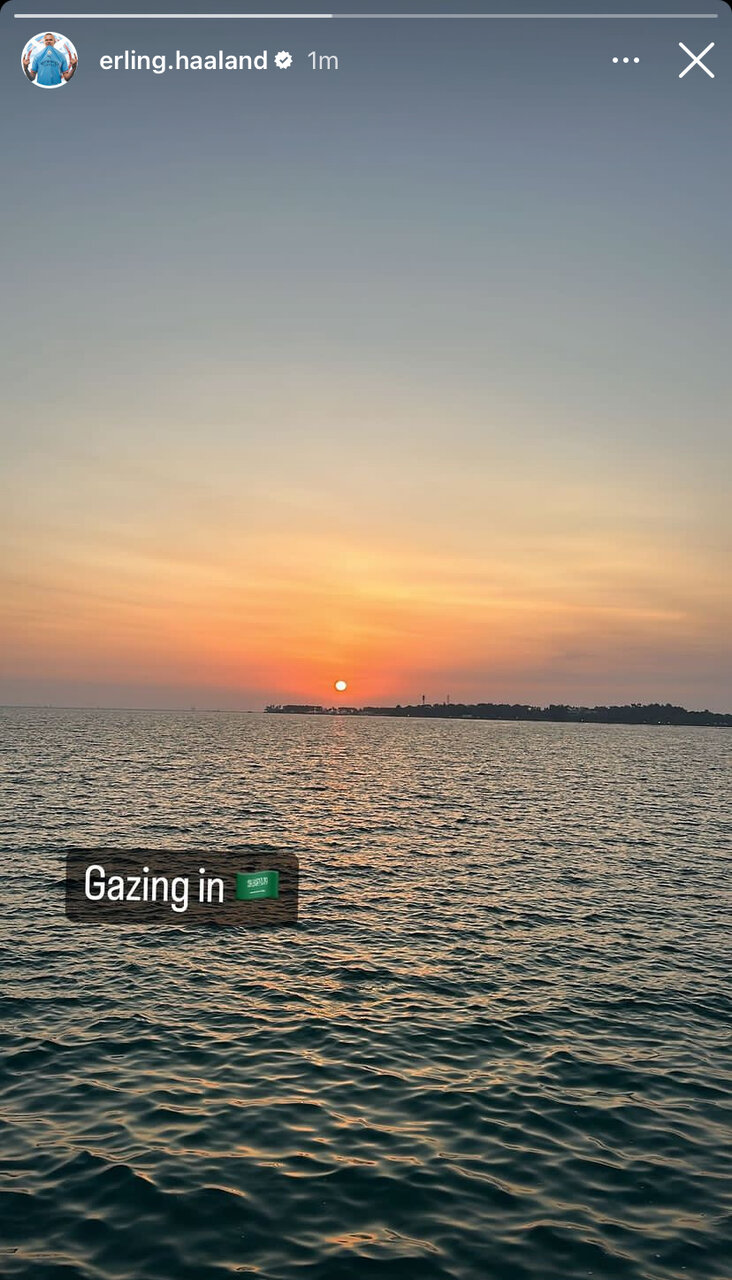 عکس| استوری زیبای ارلینگ هالند از غروب ریاض