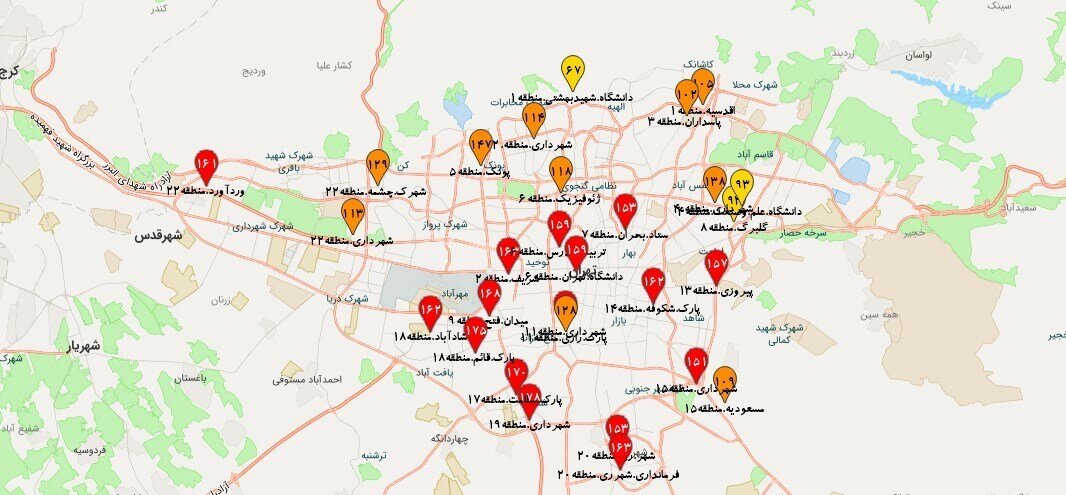 کیفیت هوای تهران در اولین روز هفته
