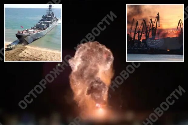 کشتی جنگی روسیه که با موشک به آتش کشیده شد/ عکس
