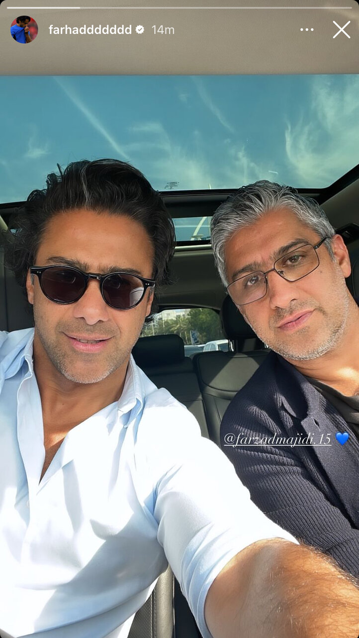 عکس| سلفی فرهاد مجیدی و برادرش در دبی