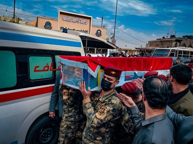 تشییع پیکر سردار سپاه قدس در نجف +عکس