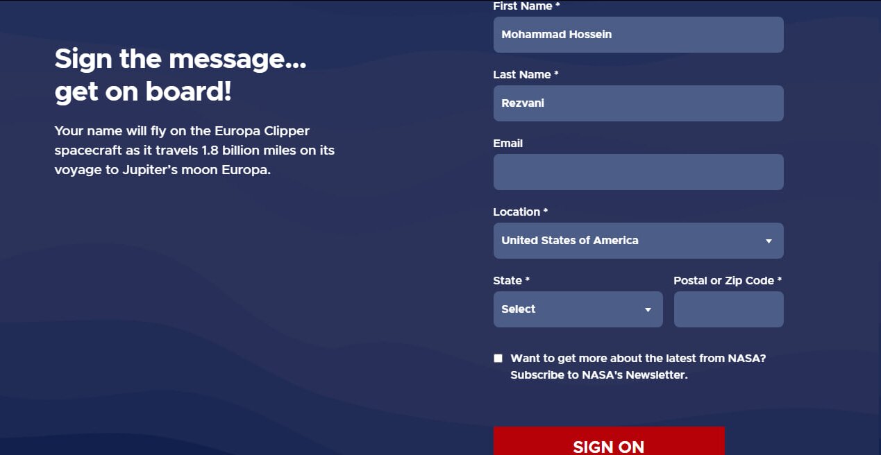 فقط تا امشب فرصت دارید که نام خود را به یکی از قمرهای مشتری بفرستید!