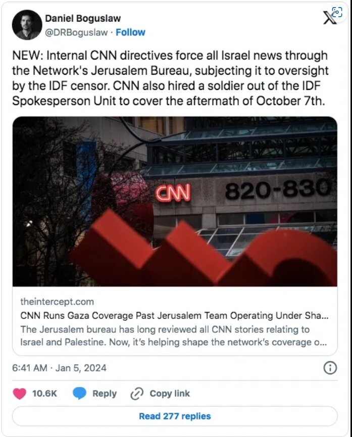 افشای تخلفات خبری سی ان ان و واشنگتن پست در حمایت بی چون و چرا از اسرائیل در جنگ غزه