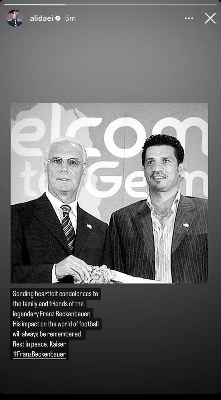 عکس| پیام احساسی علی دایی پس از درگذشت بکنبائر