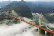 ببینید | چینی‌ها پل‌های مرتفع را اینگونه می‌سازند
