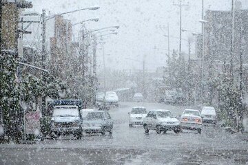 دفن شدن خودروها زیر برف در این شهر/ عکس