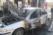ببینید | آتش گرفتن خودروی سمند داخل یک خانه در تهران