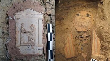 بقایای کودک خردسال با نقاب رنگ شده در یک مقبره ۴۵۰۰ ساله