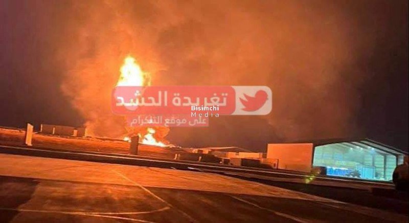 عکس | تصویر انفجار بزرگ در پایگاه الحریر آمریکاییها پس از اصابت موشکهای سپاه پاسداران