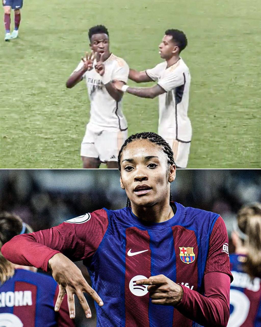 عکس| پاسخ ستاره تیم زنان بارسا به کریخوانی وینیسیوس