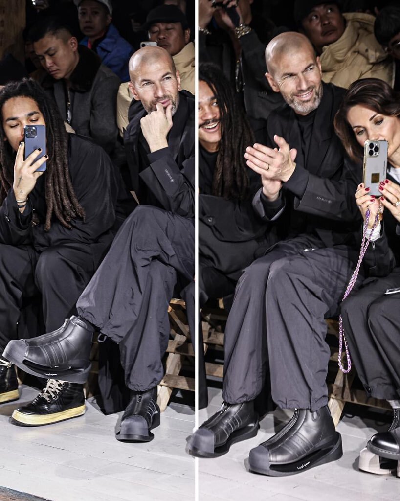 عکس | کفشهای جنجالی زیدان در هفته مد در کنار همسرش
