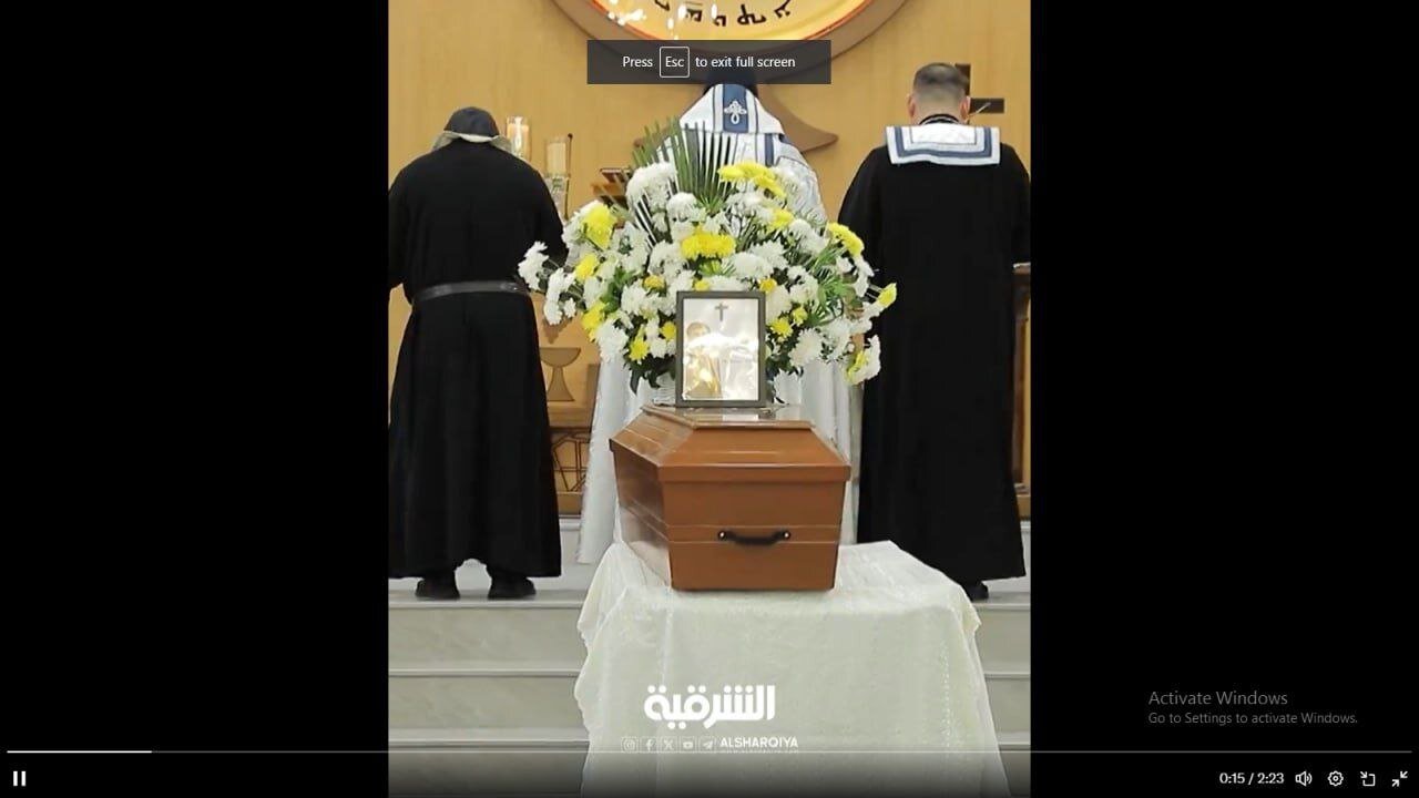 تصویری از تابوت کریم میخائیل که در حمله ایران کشته شد