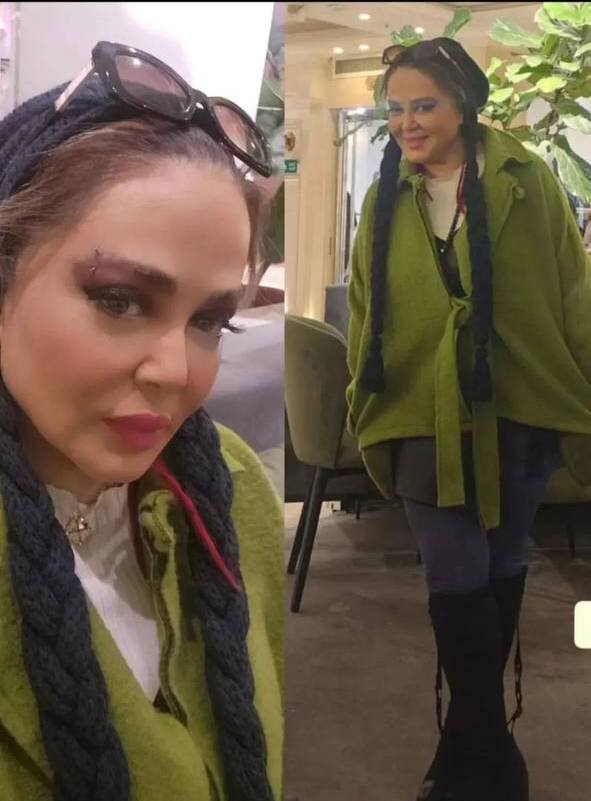 عکس | استایل جدید و زمستای بهاره رهنما با کلاهی شبیه موهای بافتهشده