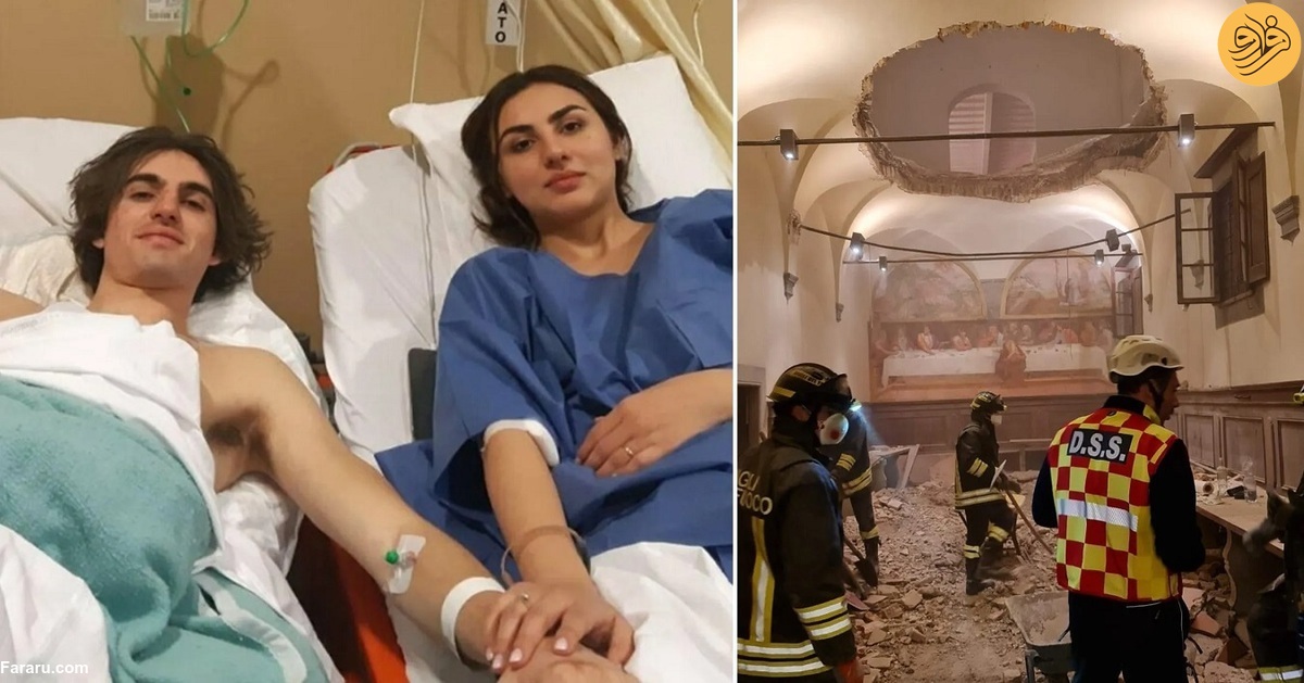 زمین زیر پای عروس و داماد ایتالیایی خالی شد/ عکس