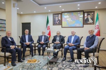 دیدار وزیر امور خارجه به همراه وزرای امور خارجه سابق جمهوری اسلامی ایران با دکتر علی اکبر ولایتی